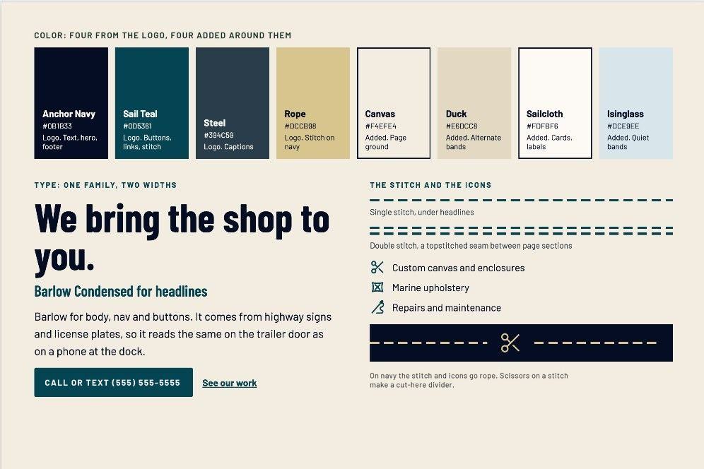 Slipside brand colors, type, stitch lines and icons